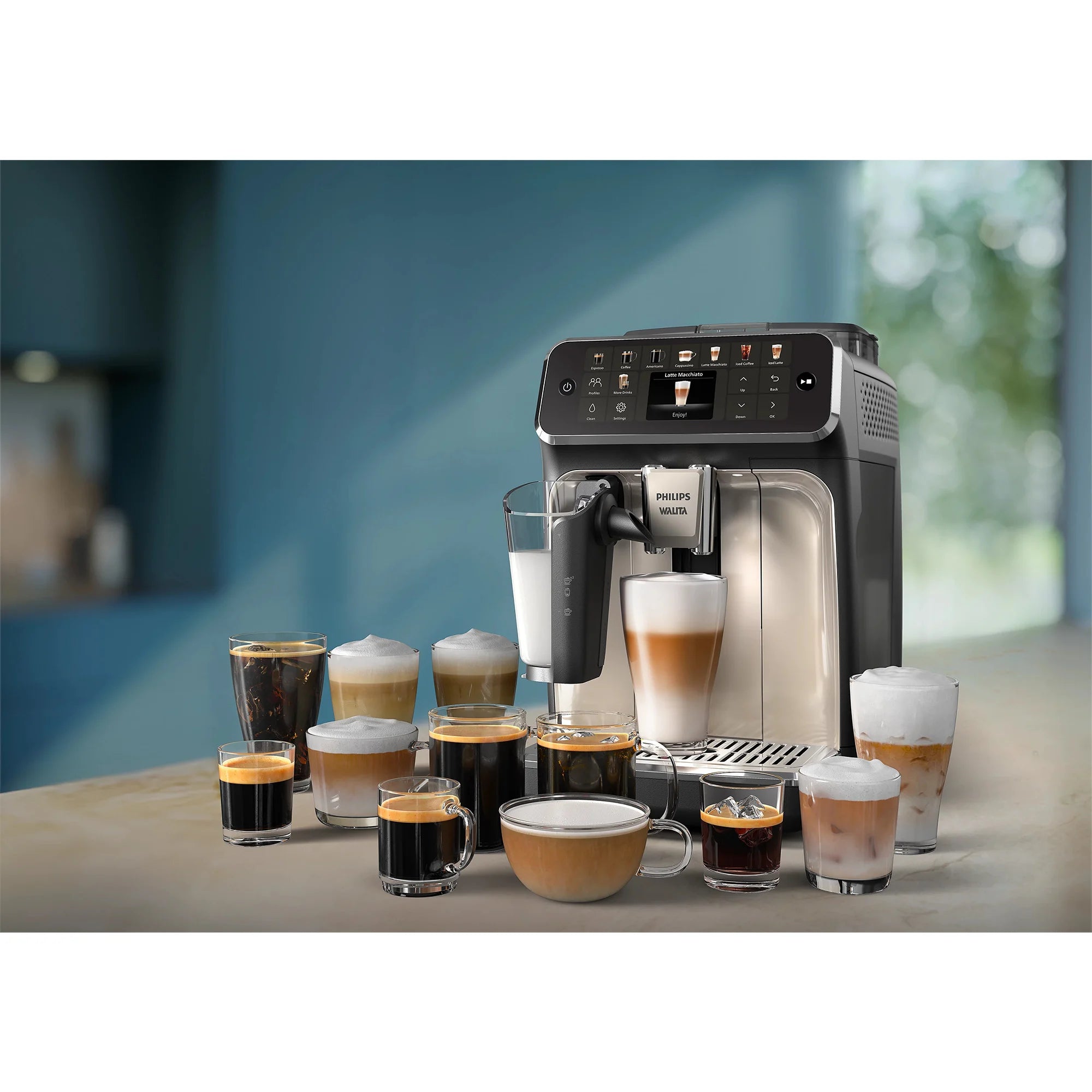 PHILIPS EP5447/90 Serie 5400 LatteGo 11 Kaffeespezialitäten Kaffeevollautomat Schwarz/Chrom